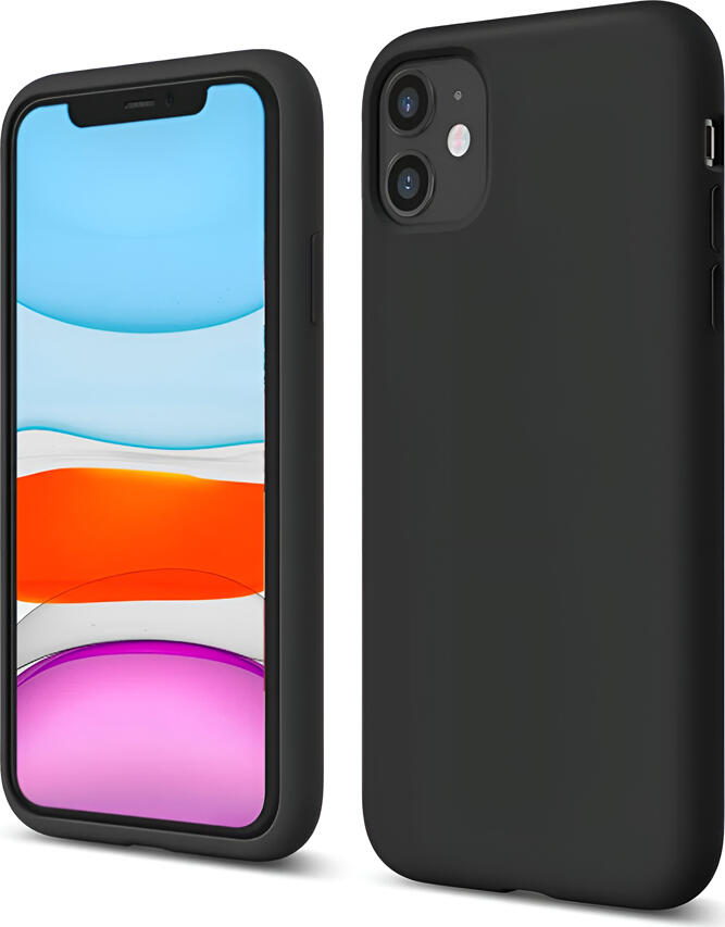 Husa WOO din silicon lichid pentru iPhone 11, cover protectiv slim fit rezistent la socuri cu interior soft, anti-amprente si anti-alunecare