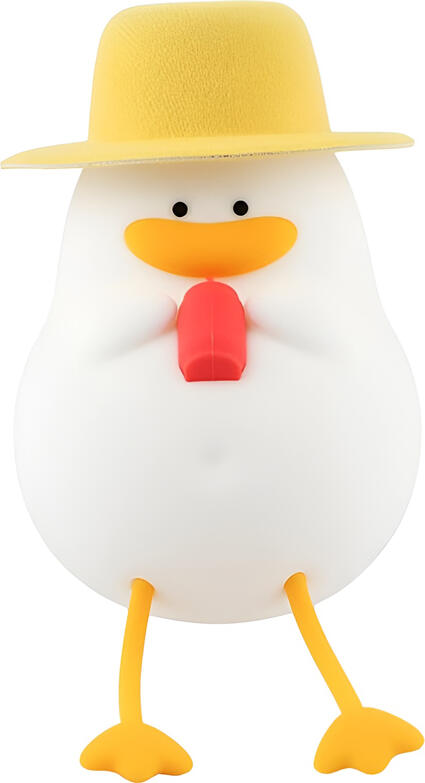 NO Brand Cute Series Night Light Duck With A Hat, White