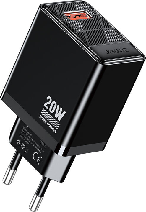 Jokade Wall Charger 1*USB-A 5A,20W JB085, Black