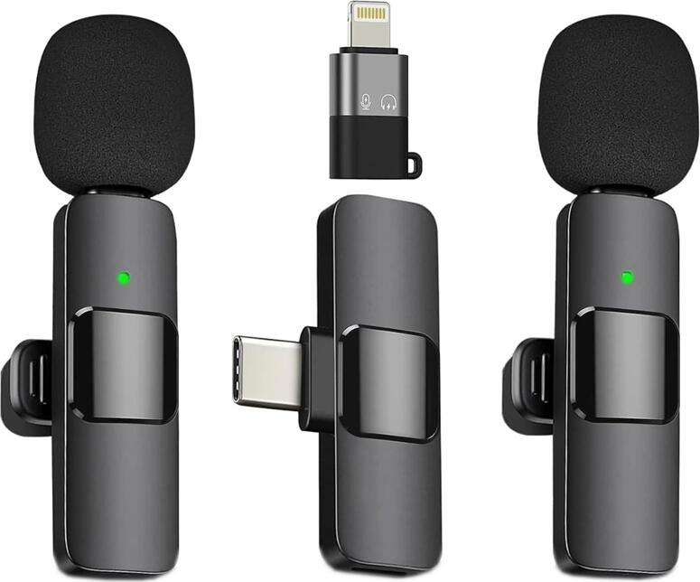 NO Brand K9 Mini 14 2.4GHz Wireless Microphone Type-C Connector with Adapter , Black