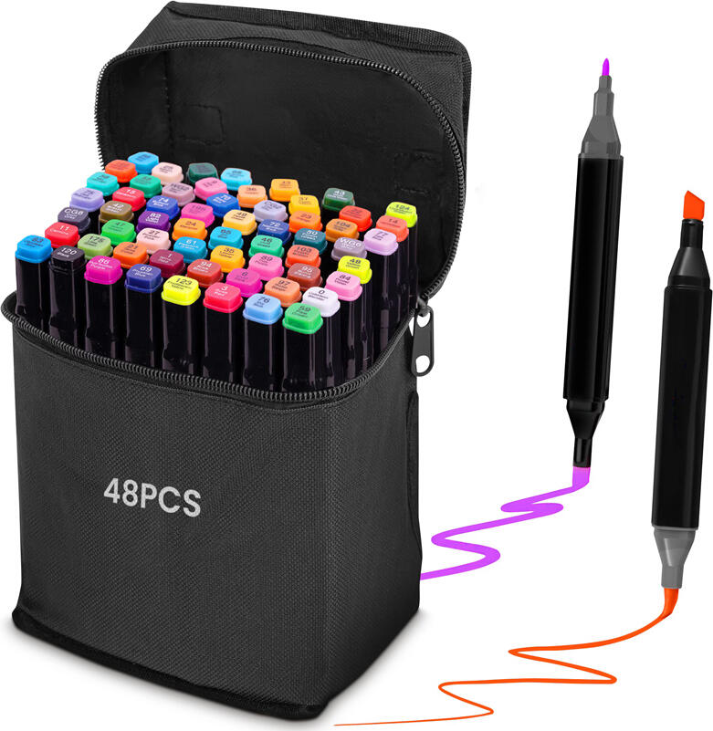 NO Brand Set of Markers 48 Colors SKETCHMARKER for Drawing and Sketching, Double-Sided