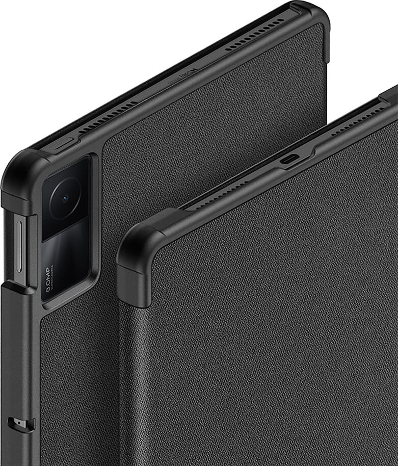 Dux Ducis Domo Case for Xiaomi Pad SE 11, Synthetic PU Leather and PC Shockproof Cover, Smart Auto Sleep/Wake, Slim Foldable Stand, Black