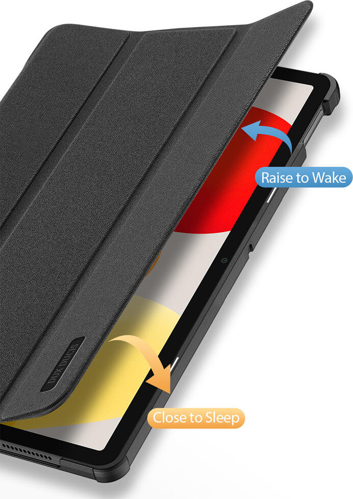 Dux Ducis Domo Case for Xiaomi Pad SE 11, Synthetic PU Leather and PC Shockproof Cover, Smart Auto Sleep/Wake, Slim Foldable Stand, Black