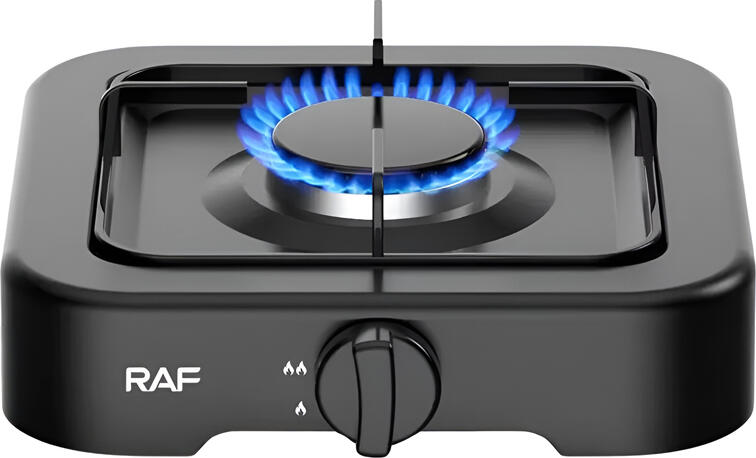 Plita portabila pe gaz RAF R.8032B, 1 arzator, otel inoxidabil, design compact, 260x50x260mm, eficienta energetica si controlul flacarei, neagra