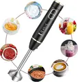 Mixer Vertical Raf R.320B 800W, 2 Viteze cu Functie Pulse, Cruntare Ghea, 4 Lame din Otel Inoxidabil, Ax Detasabil, Negru