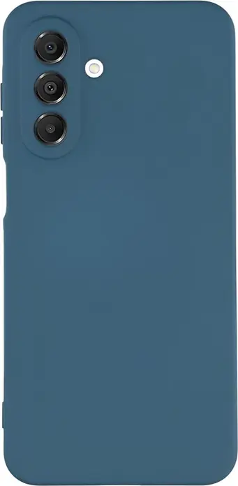 Husa WOO pentru Samsung Galaxy A17, Cover Protectiv Albastru din Silicon Lichid Shockproof si TPU Soft, Design Slim Anti-alunecare cu Captusala Microfibra