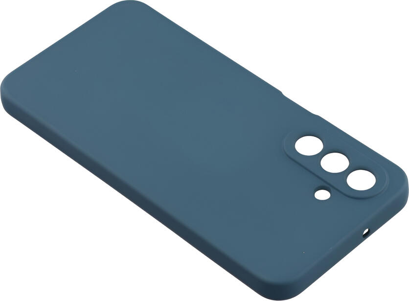 Husa WOO pentru Samsung Galaxy A17, Cover Protectiv Albastru din Silicon Lichid Shockproof si TPU Soft, Design Slim Anti-alunecare cu Captusala Microfibra