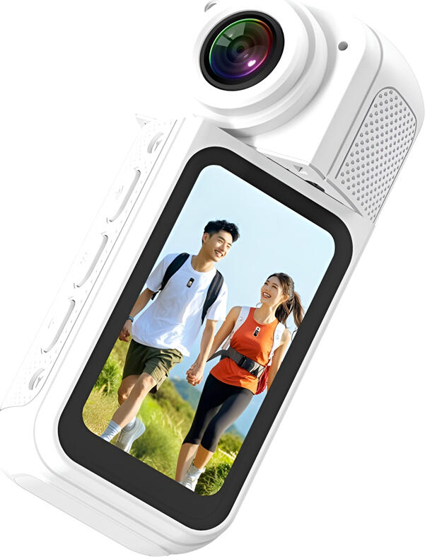 S70 Mini Action Camera, 2.7K Full HD Video, 170 Degree Wide Angle, 180 Degree Rotatable Lens, 1.47 inch IPS Screen, WiFi, RoadCam App, White