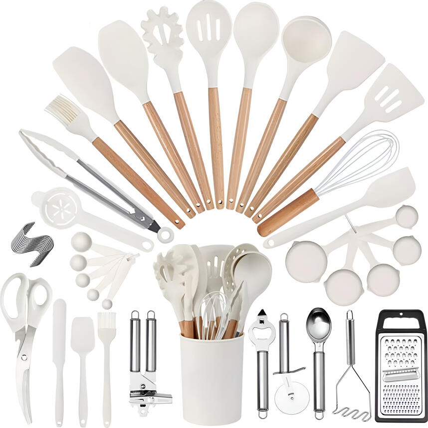 NO Brand Kitchen Utensils 44 Pcs Set, White
