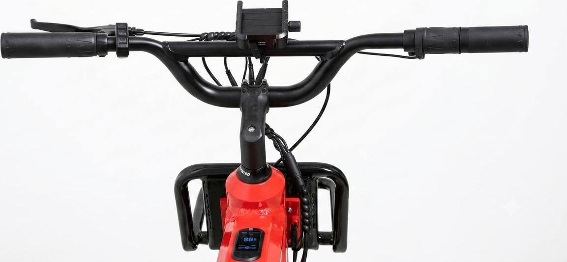 Bicicleta Electrica de Marfa VeloJAN, Motor Brushless 48V 500W, Baterie Dubla 30Ah, Cadru Aluminiu Step-Through, Frane Disc Tektro, GPS, Rosie