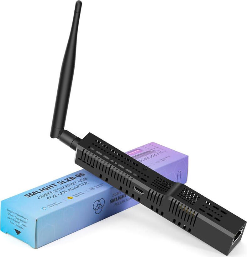Smlight SLZB-06 Coordonator/Router Zigbee 3.0, TI CC2652P, ESP32, PoE, Ethernet, Wi-Fi, USB-C, Amplificator +20dB, Antenă +5dB, Zigbee2MQTT, ZHA, Home Assistant