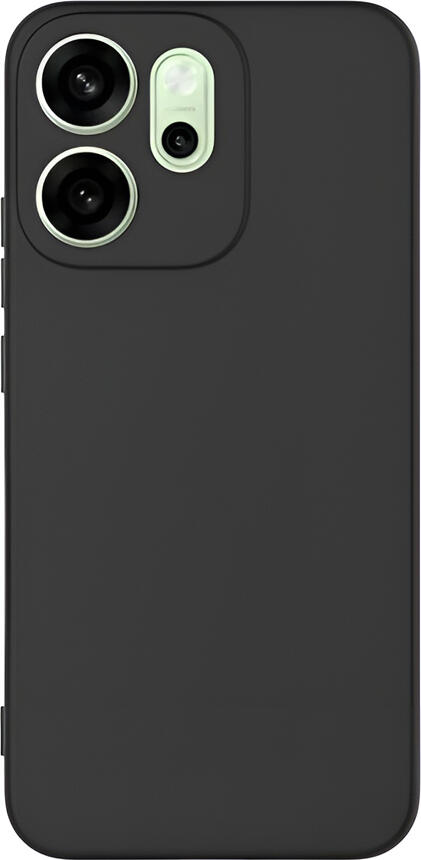 Husa Protectie WOO pentru Oppo Reno 14F si Reno 14FS, Cover din Silicon Lichid Negru Shock-resistant si TPU Soft cu Captusi Microfibra si Protectie Camera