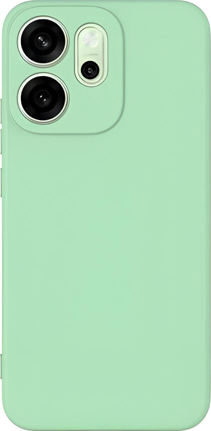Защитный чехол WOO для Oppo Reno 14F и Reno 14FS, зеленый ударопрочный кейс из жидкого силикона и мягкого TPU с подкладкой из микрофибры, противоскользящий, пылезащитный и с защитой камеры
