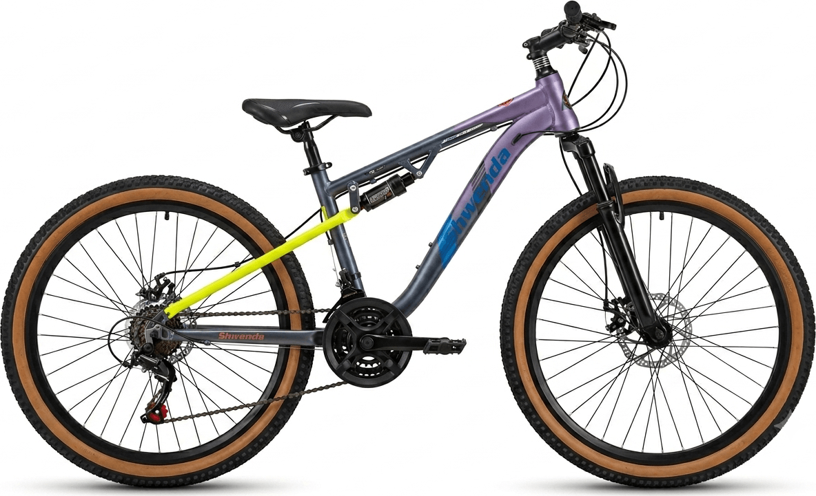Shwenda Dublă Suspensie gri/mov mat 24 - Biciclete > Roti 24 - 9/12 ani