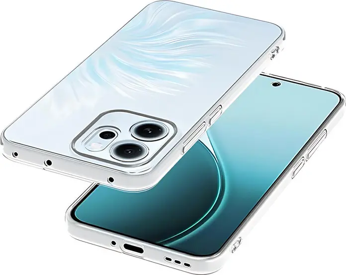 Защитный чехол WOO для Oppo Reno 14F и Reno 14FS, прозрачный кейс из гибкого TPU с подкладкой из микрофибры и защитой камеры