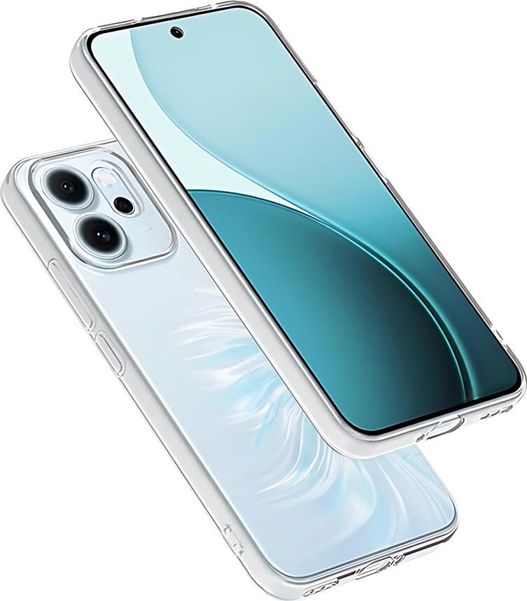 Защитный чехол WOO для Oppo Reno 14F и Reno 14FS, прозрачный кейс из гибкого TPU с подкладкой из микрофибры и защитой камеры