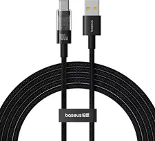 Baseus Cable Gem Fast-Charging USB-A to Type-C 100W 2m Cluster, Black