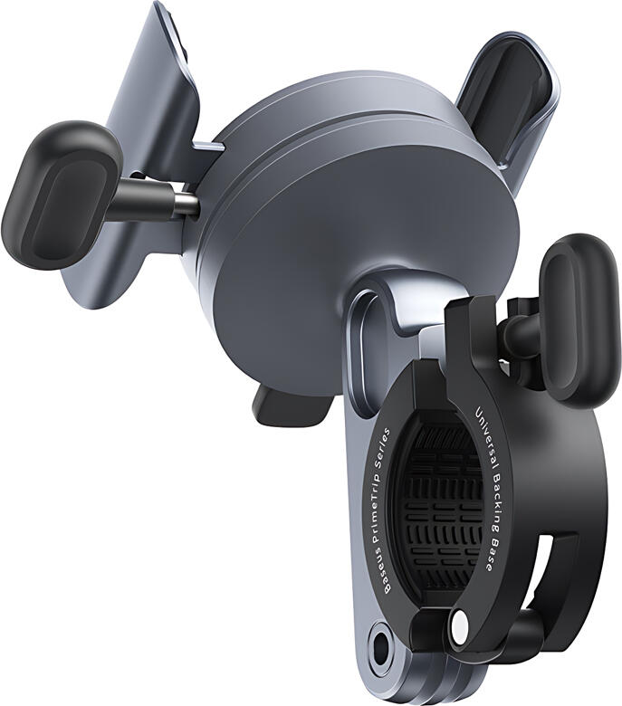 Suport Magnetic Telefon Bicicletă Baseus PrimeTrip C40569000121-00, Aliaj Zinc, Magneți Neodim N52, Rotație 360 Grade, Ghidon 20-35mm, Telefoane 5.2-7.2 inch