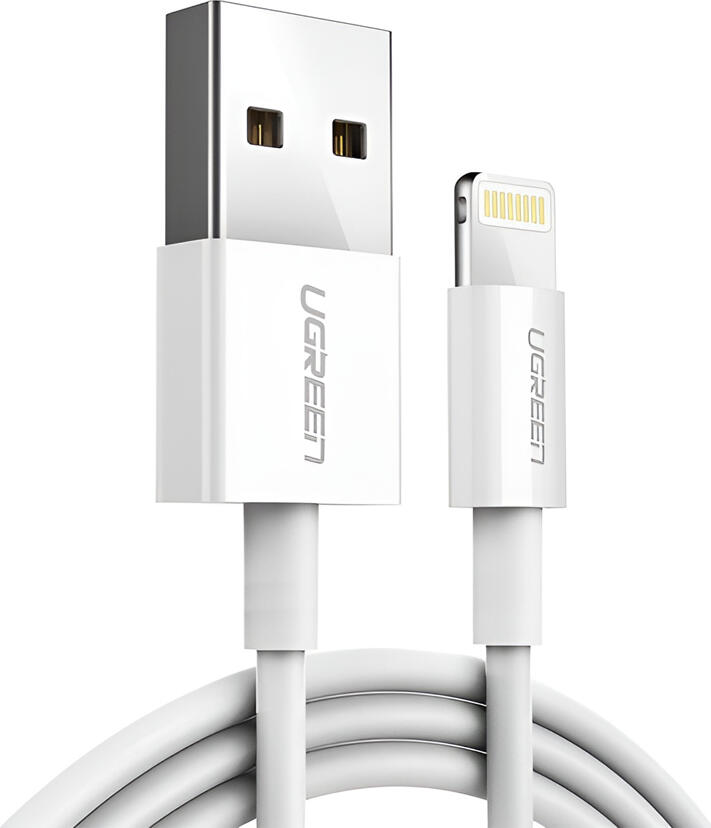 UGREEN Cable USB-A to Lightning MFI, 2M, Alu Case with Braided, White | US155