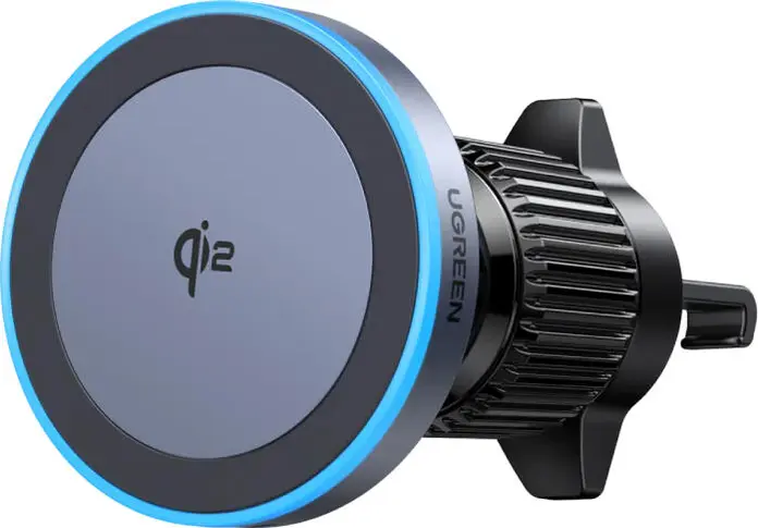 UGREEN W708 Qi2 Magnetic Wireless Car Charger Mount, 15W Fast Charging, 360 Degree Rotation Air Vent Holder for iPhone 16 15 14 13 12 Series, Black