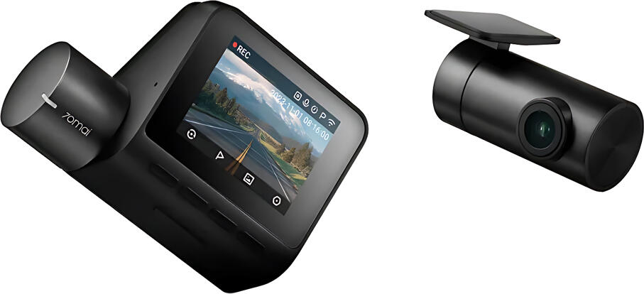 70mai A200 Dual Channel Dash Cam Set, 1080P HDR Front and Rear Cameras, 130° FOV, Night Owl Vision, 24H Smart Parking Surveillance, App Control, Black