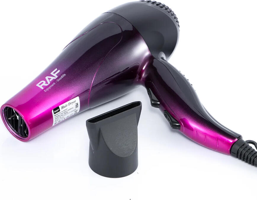 Raf R.4554P Hair Dryer 900W, 15000 RPM Motor, 3 Temperature and 2 Speed Settings, Cold Air Function, Overheat Protection, with Concentrator Nozzle