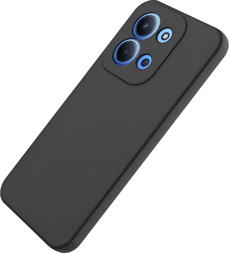 WOO Case for Redmi 15C Shockproof Protective Cover, Black Liquid Silicone and Soft TPU Slim Profile, Anti-slip Dust Resistant Case