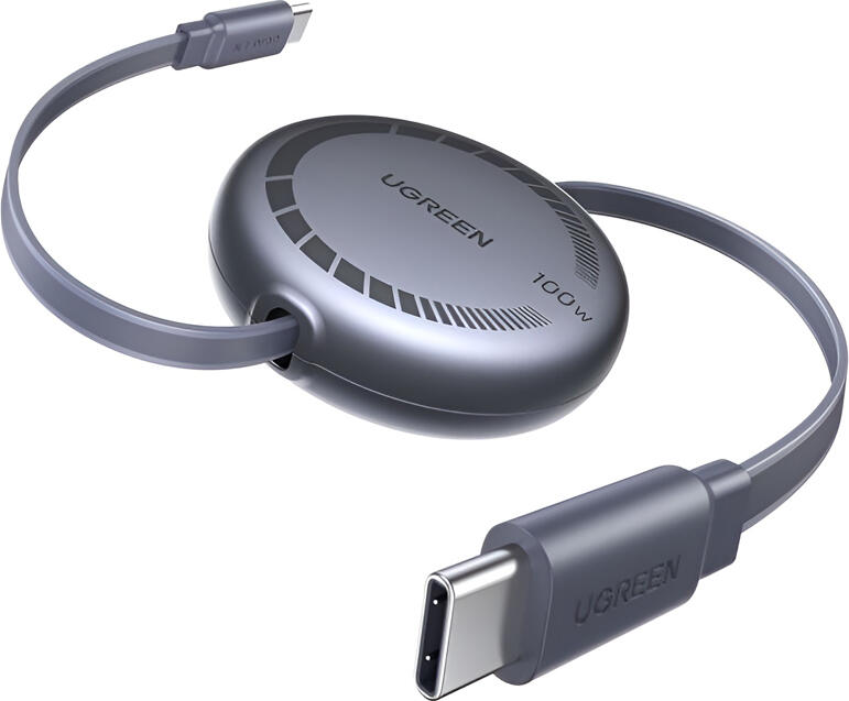 UGREEN Cable Type-C to Type-C Retractable 5A/100W, 1M, Black | L531