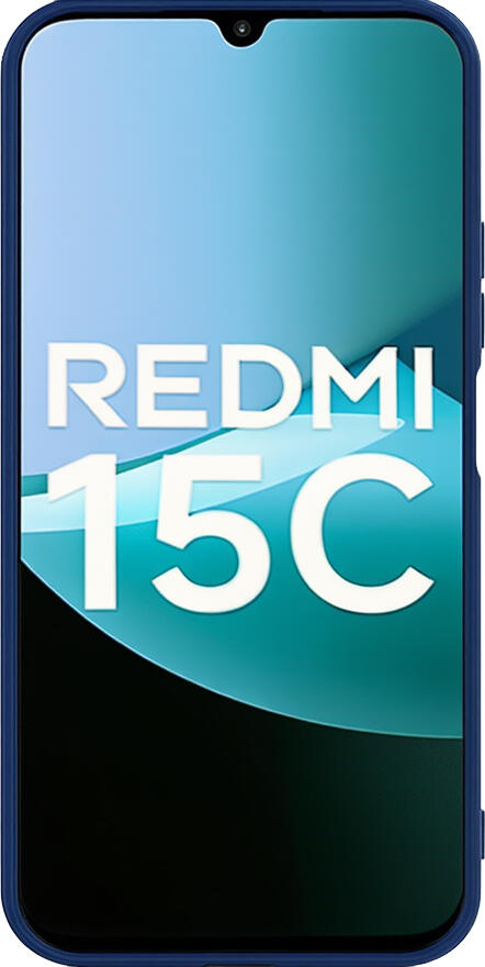 WOO Case for Redmi 15C Shockproof Protective Cover, Blue Liquid Silicone and Soft TPU Slim Profile, Anti-slip Dust Resistant Case