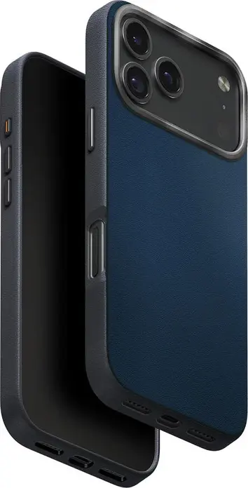 Чехол Uniq Lyden DS для iPhone 17 Pro 6.3 дюйма, гибридный кожух из премиальной веганской кожи, поддержка MagClick MagSafe, ударопрочный и пылезащитный