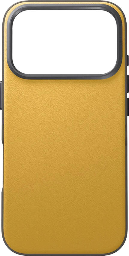 Чехол Uniq Lyden DS для iPhone 17 Pro Max 6.9 дюйма, гибридный двухцветный чехол из веганской кожи цвета Canary Yellow, магнитное кольцо Magclick, совместимость с MagSafe, ударопрочный
