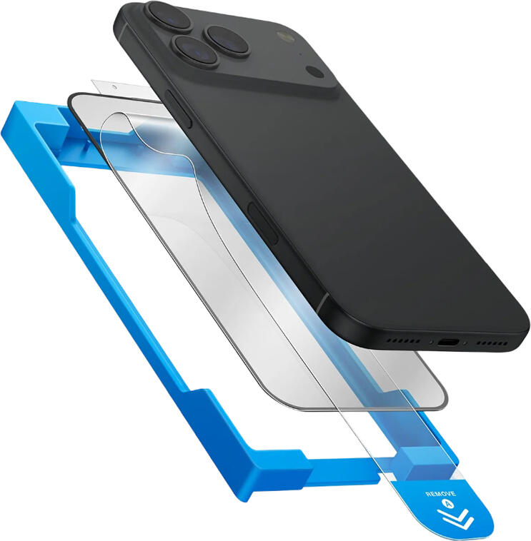 Защитное стекло Uniq Vivid Exofit Optix Covex для iPhone 17 Pro Max 6.9 дюйма, ударопрочное и устойчивое к царапинам с аппликатором для установки