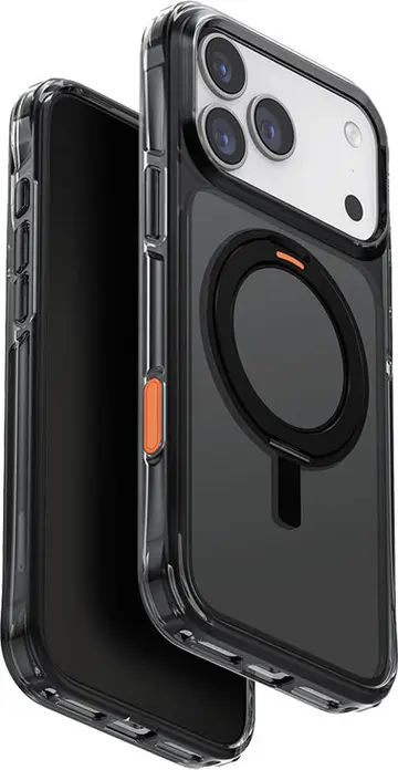 Uniq Swivix Protective Case for iPhone 17 Pro Max 6.9 inch, Carbon Fiber Hybrid Material, 360-degree Rotating Kickstand, Shockproof and Dust Resistant