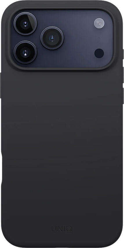 Uniq Hybrid Magclick Lino Case for Apple iPhone 17 Pro 6.3 inch, Charcoal Grey, MagSafe Compatible Liquid Silicone Dual-Layer Cover, 2.5m Drop Protection