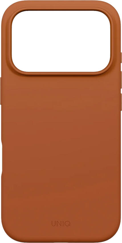 Чехол Uniq Hybrid Magclick Lino для Apple iPhone 17 Pro 6.3 дюйма, цвет Sunset Orange, совместимый с MagSafe, из жидкого силикона с двухслойной защитой от падений 2.5м