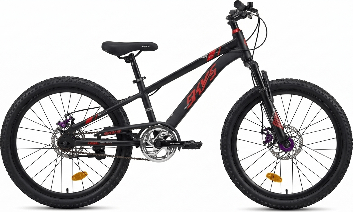 SKYS 22 negru, fara viteze - Biciclete > Roti 22 - 7/8 ani