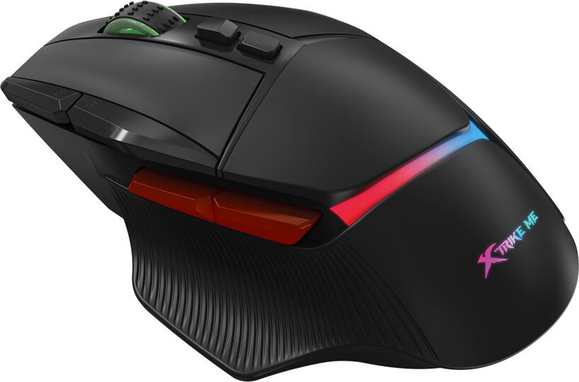 Xtrike Me GM-415 Wired Gaming Mouse, Optical Sensor 800-8000 DPI, 9 Programmable Buttons, RGB Lighting, Braided Cable, Black