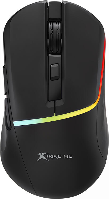 Xtrike Me GM-322 Wired Gaming Mouse, 7200 DPI Optical Sensor, 6 Programmable Buttons, RGB 7-Color Gradient Lighting, Ergonomic Design, USB 2.0, Black