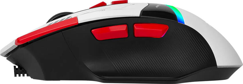 Xtrike Me GM-323 Wired Optical Gaming Mouse, 12800 DPI, 8 Programmable Buttons, RGB Breathing Light, 1000Hz Polling Rate, Braided Cable, White