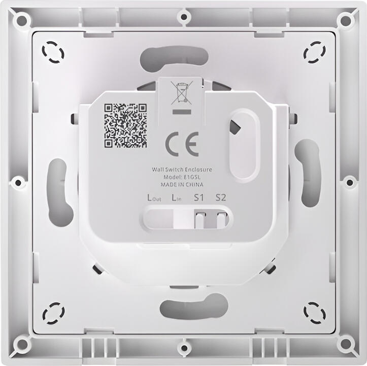 Sonoff E1GSL Wall Switch Enclosure for ZBMINIL2, Fire-Resistant Polycarbonate Auxiliary Switch, 86-Type and 60mm Round Box Compatible, White