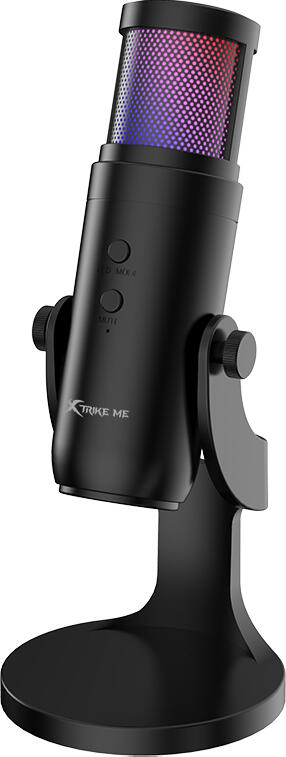 Xtrike Me XMC-03 Wired Gaming Microphone, Cardioid Capacitive Condenser, RGB Backlight, USB Plug and Play, Metal Body, Adjustable Stand for PC and Mobile