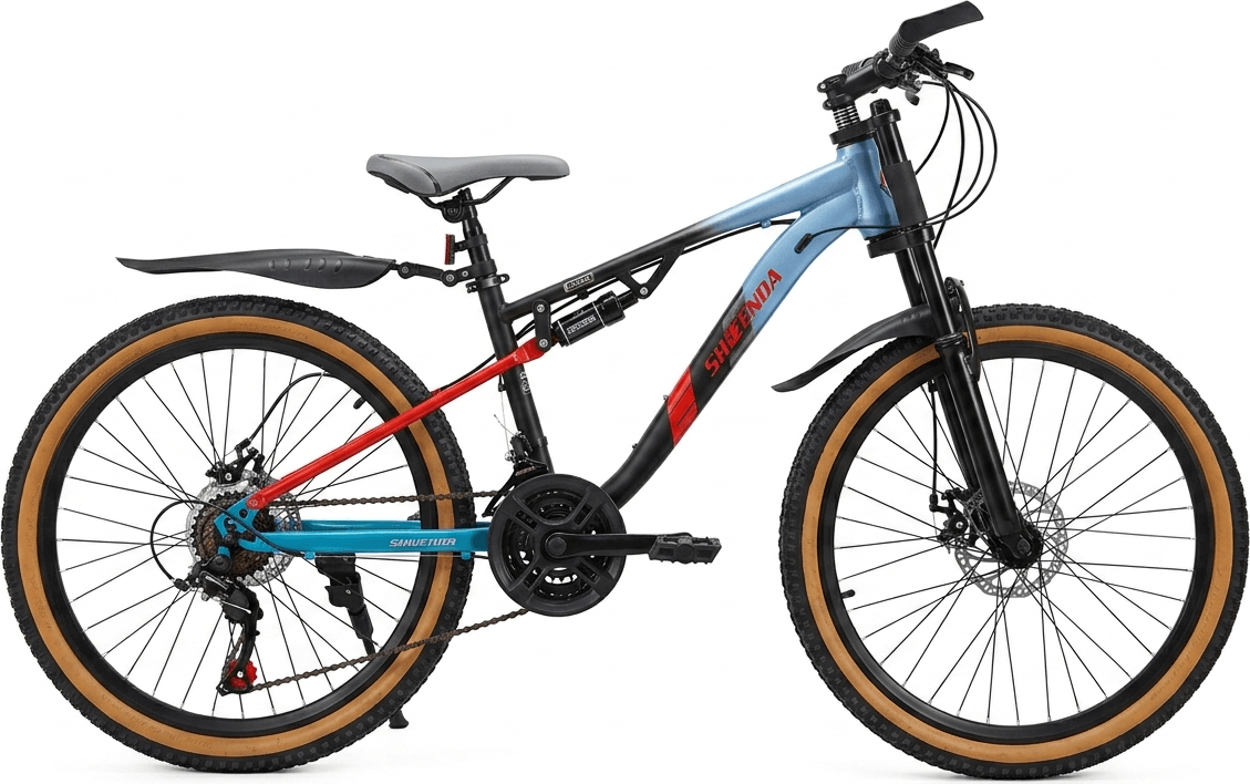 Shwenda 24 Doubla Suspensie albastru/ rosu - Biciclete > Roti 24 - 9/12 ani