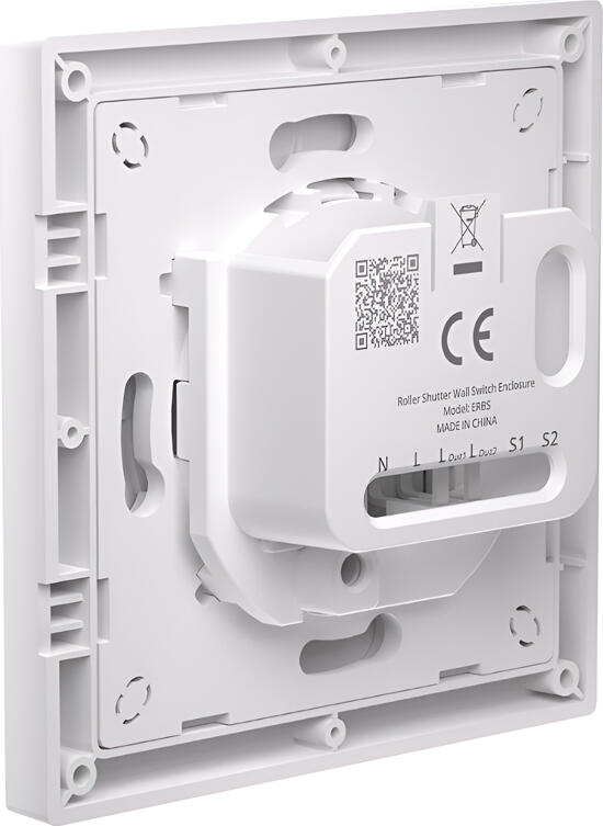 Sonoff ERBS Roller Shutter Wall Switch Enclosure, Fire-resistant PC Material, Compatible with MINI-RBS and MINI-ZBRBS, 86x86x34mm, White