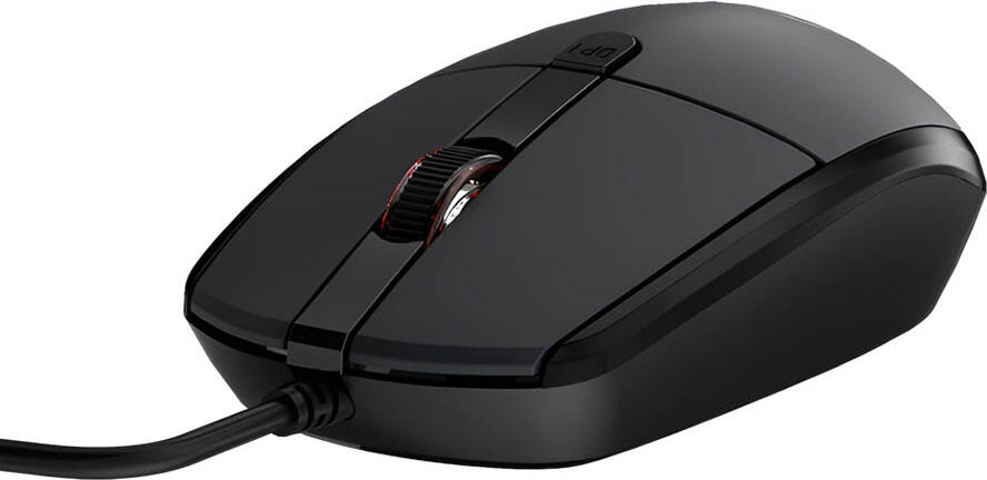 AOC MS130B-LA Wired Optical Office Mouse, 2000 DPI Adjustable Sensor, 4 Buttons, Braided Cable 1.5m, ABS Plastic, Black, Windows and Mac Compatible
