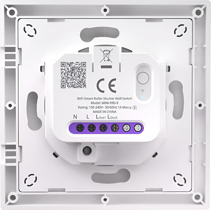 Sonoff MINI-RBS-E Orb-RBS Matter over Wi-Fi Smart Roller Shutter Wall Switch, Fusion Series, 100-240V AC, 1A Max Load, White PC, 86x86x34mm