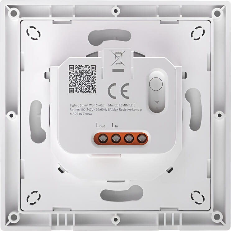 Sonoff ZBMINIL2-E Fusion Series Zigbee 3.0 Smart Wall Switch, No Neutral Required, 100-240V, 6A 1440W, eWeLink App Support, White Polycarbonate