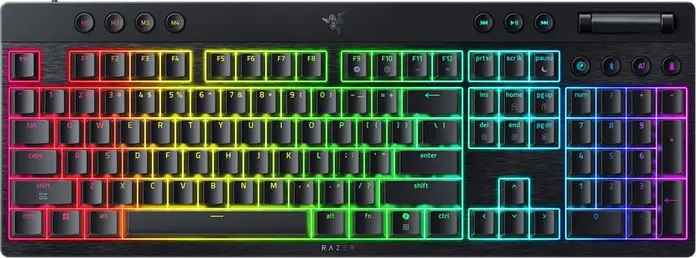 Tastatura Mecanica Wireless Razer BlackWidow V4 Low-Profile HyperSpeed, Switch-uri Green Clicky, Aluminiu 5052, RGB Chroma, Layout US