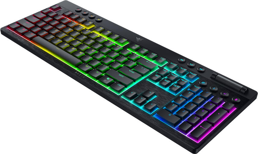 Tastatura Mecanica Wireless Razer BlackWidow V4 Low-Profile HyperSpeed, Switch-uri Green Clicky, Aluminiu 5052, RGB Chroma, Layout US