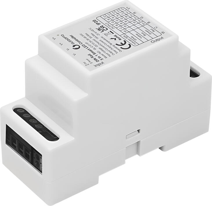 Gledopto ZigBee Pro Din-rail 5in1 LED Strip Controller CCT/RGB/RGBW/RGBCCT/Dimmer (GL-C-011P), DC 12-54V, max 15A output, 36x59x91mm