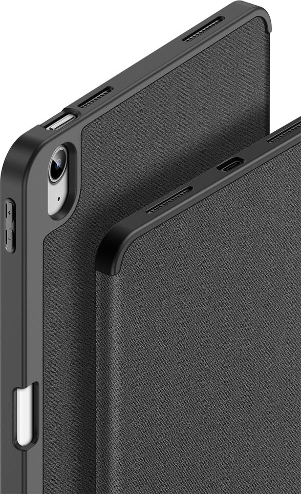 Dux Ducis Domo Case for Apple iPad 10 (2022) and iPad 11 (2025), Black, PU Leather Flip Cover with TPU Shockproof Frame, Auto Wake/Sleep, Pencil Holder
